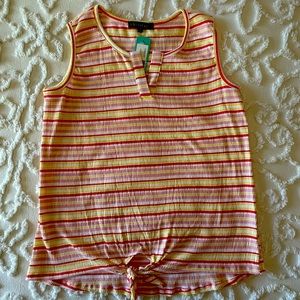 Love Ellie sleeveless top, tie front, size M, NWT